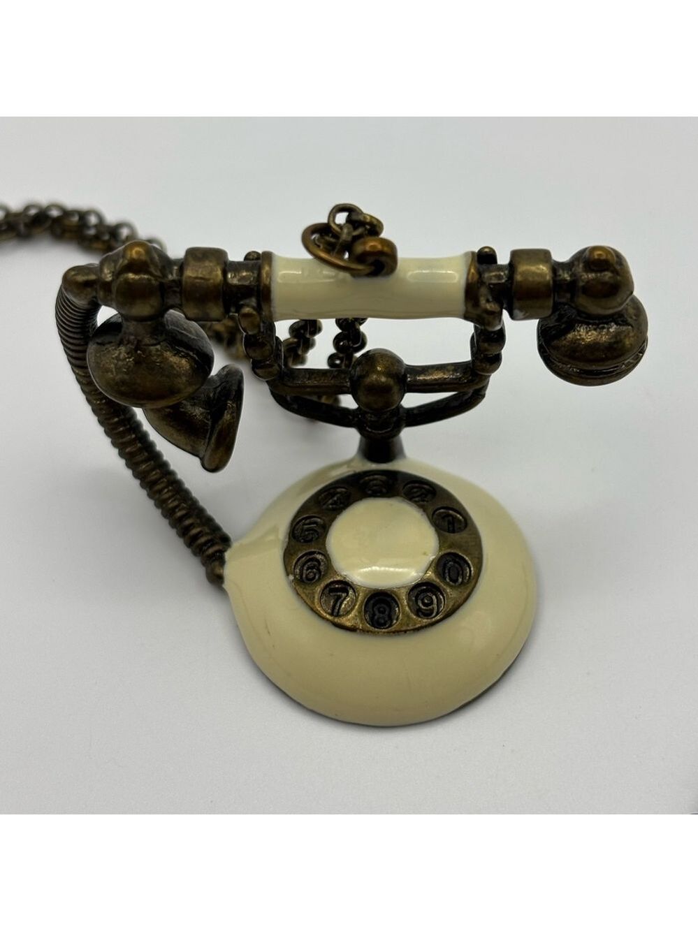 American Eagle Antique-Style Rotary Telephone Pendant Necklace